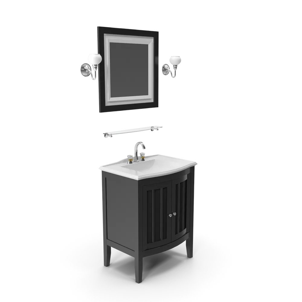 Aynalı Ahşap Banyo Dolabı 