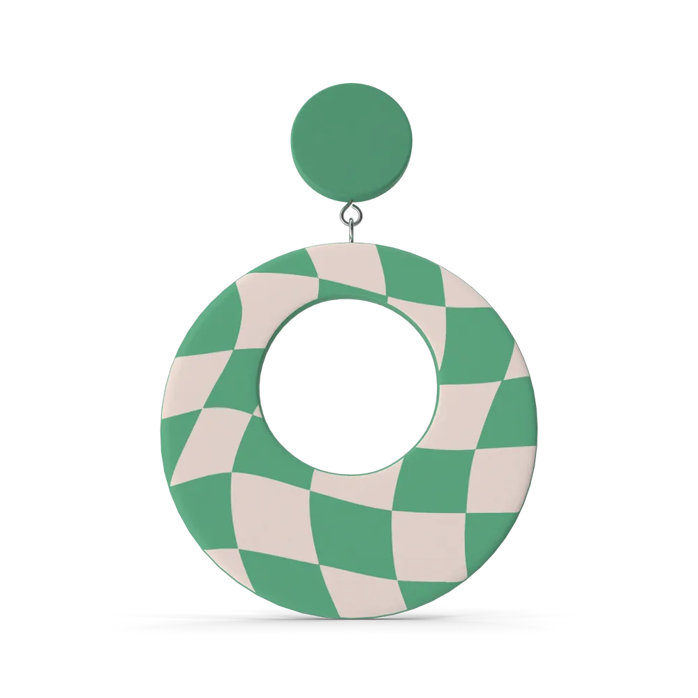 Yeşil Oval Küpe