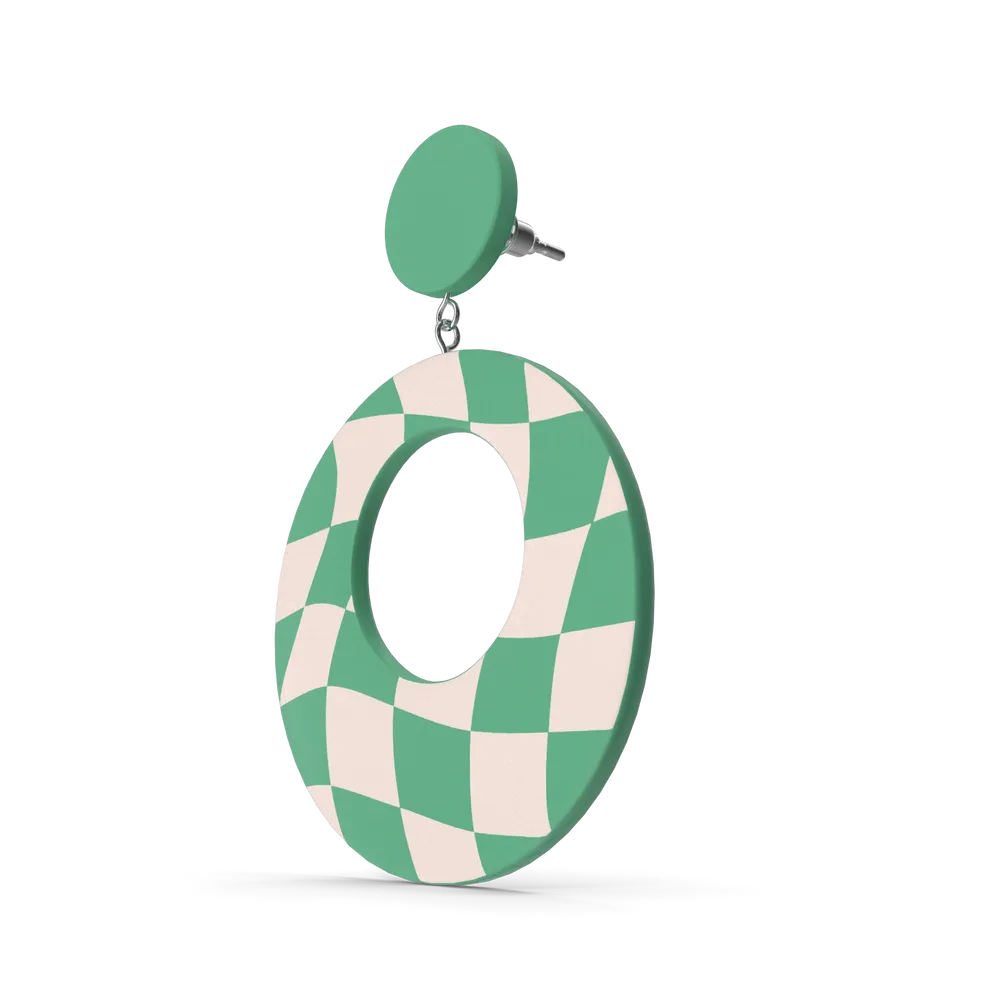 Yeşil Oval Küpe 